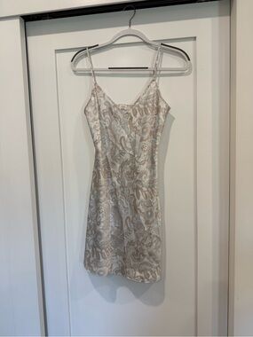Aritzia Silky Paisley Slip Dress in Ivory